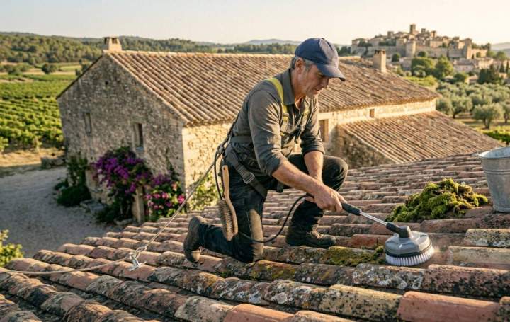 Travaux de démoussage de toiture Montpellier